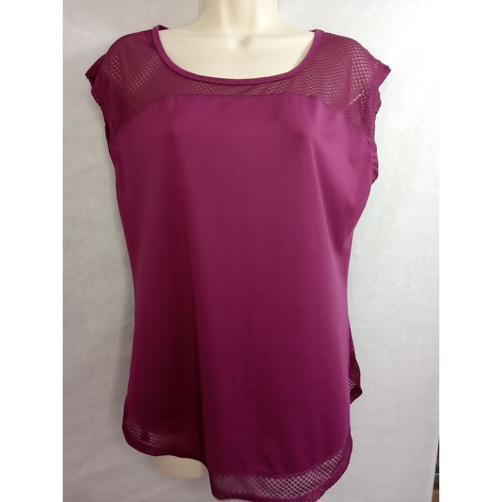 Unbranded Womens Medium Purple Workout Wicking Material Netting Sleeveless